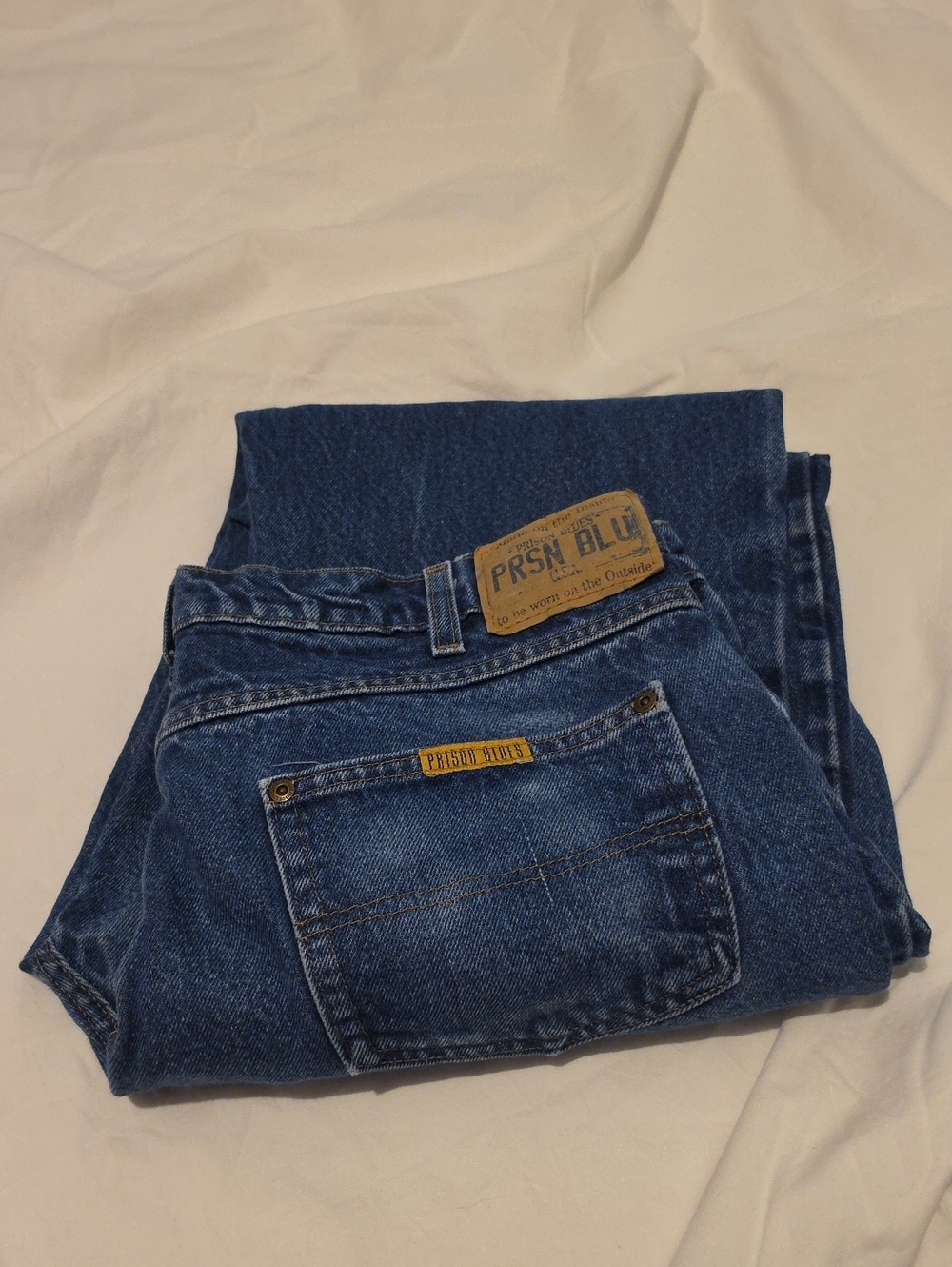 Vintage PRSN BLU Prison Blues USA Made Jeans 38x34 Workwear Denim